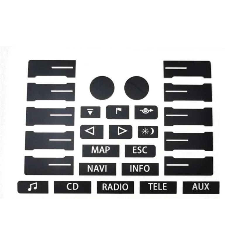 HZSMYXGS Automobilinnenraum Kompatibel mit VW für Touareg 2004–2009 Auto-Lenkrad, Klimaanlage, Fenster, Klima, abgenutzte Tasten, Reparatur, Aufkleber, Aufkleber, Zubehör(1pcs A) von HZSMYXGS