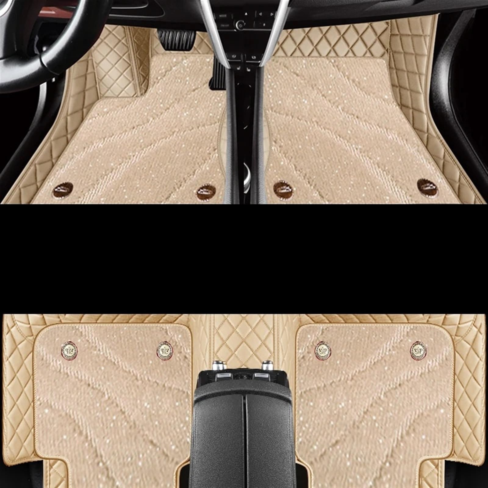 HZSMYXGS Fußmatten Allwetter Kompatibel mit Chevrolet für Camaro 2010-2015 individueller kompletter Satz Auto-Fußmatten Autozubehör Innenschutz Fußteppich(Beige,B) von HZSMYXGS