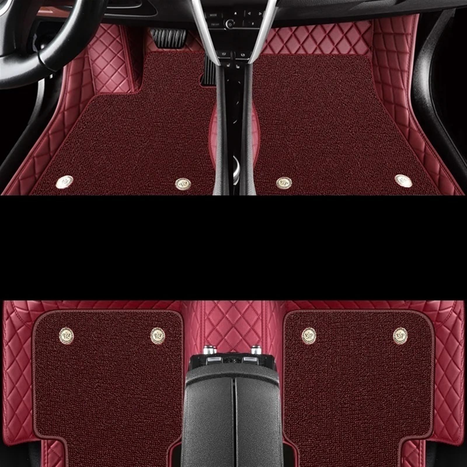 HZSMYXGS Fußmatten Allwetter Kompatibel mit Chevrolet für Camaro 2010-2015 individueller kompletter Satz Auto-Fußmatten Autozubehör Innenschutz Fußteppich(Wine red,A) von HZSMYXGS