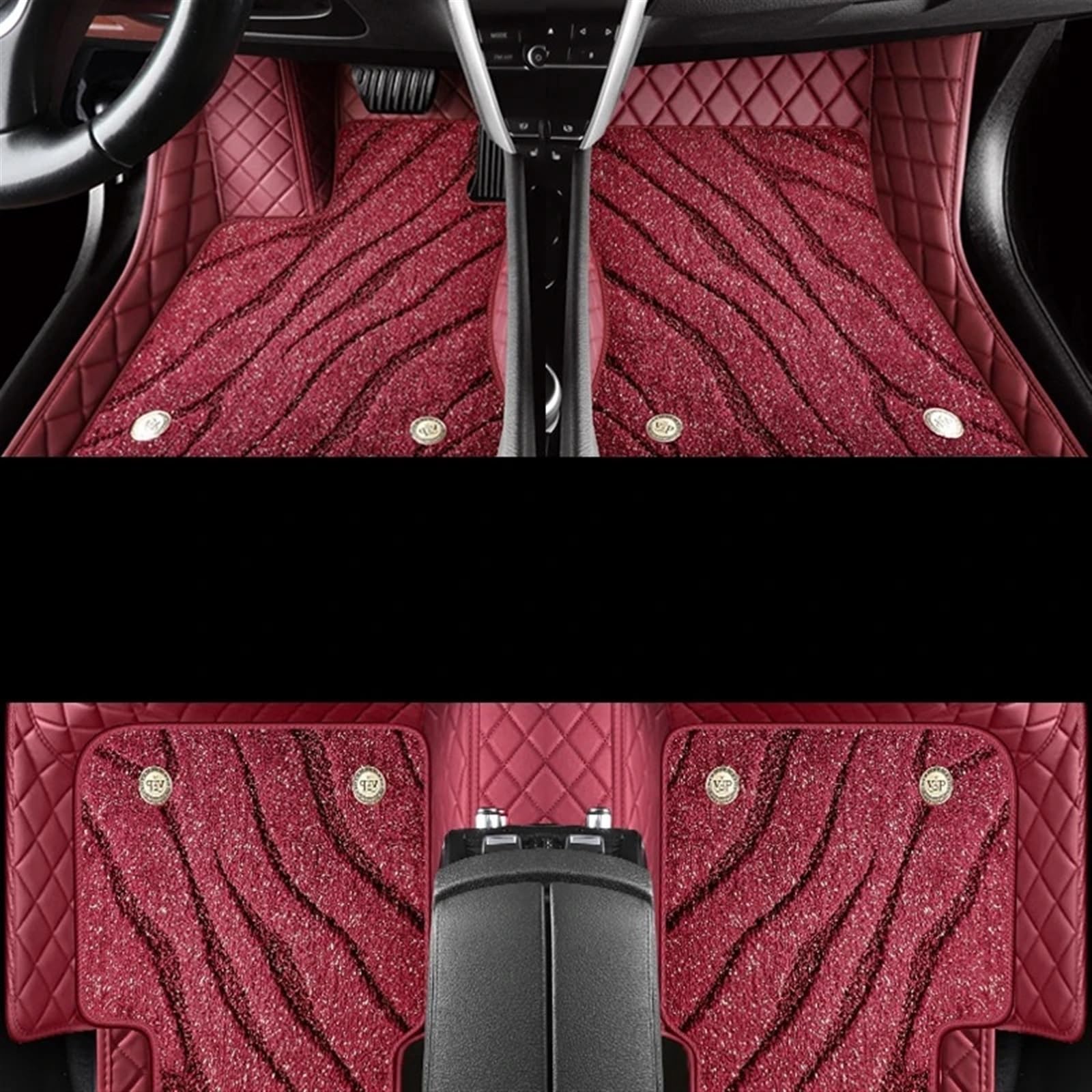 HZSMYXGS Fußmatten Allwetter Kompatibel mit Chevrolet für Camaro 2010-2015 individueller kompletter Satz Auto-Fußmatten Autozubehör Innenschutz Fußteppich(Wine red,B) von HZSMYXGS