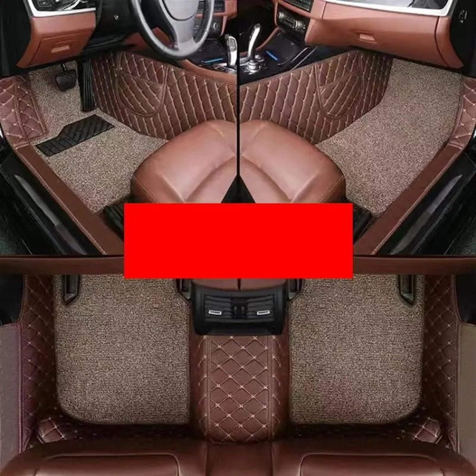 HZSMYXGS Fußmatten Allwetter Kompatibel mit Geely für Tugella 2019 2020 2021 2022 LHD Auto-Styling Fußmatte PU Bodenschutz wasserdichtes Pad innen(Double Layer Brown) von HZSMYXGS