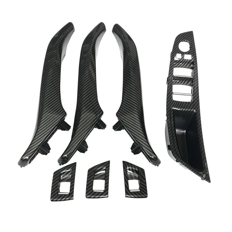 HZSMYXGS Innentürarmlehne Kompatibel mit 5er-Serie für F10 F11 F18 520i 523i 525i 528i 535i LHD RHD Carbon Fiber Armlehne Panel Innentür Pull Griff Set(RHD Assembly Set) von HZSMYXGS