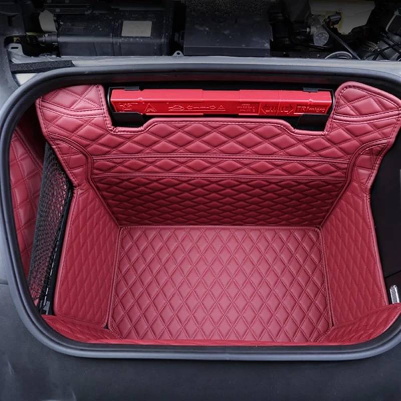 HZSMYXGS Kofferraumschutzmatte Kompatibel Mit 911 Für 992 Für Carrera 2013–2022 Auto-Vorderkoffermatten Cargo-Liner-Matte wasserdichte Schutzpolster PU-Zubehör(Full Surround Red) von HZSMYXGS