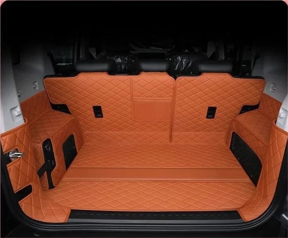 HZSMYXGS Kofferraumschutzmatte Kompatibel Mit Chery Für Jetour T2 2023 2024 PU-Kofferraummatten Cargo-Liner Kofferraum-Innenabdeckung Autozubehör(Full Set orange) von HZSMYXGS