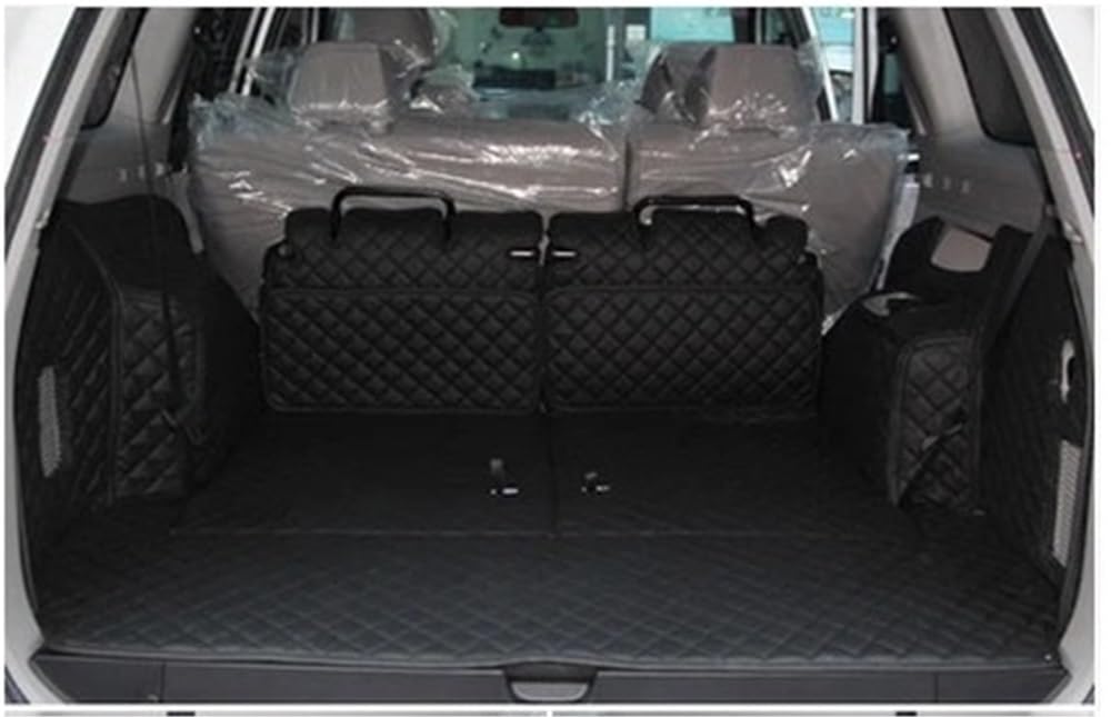 HZSMYXGS Kofferraumschutzmatte Kompatibel Mit Mitsubishi Für Pajero Sport 7 Sitze 2008–2015 Spezielle Kofferraummatten Kofferraumteppiche Cargo-Liner-Abdeckung(Black with Black) von HZSMYXGS