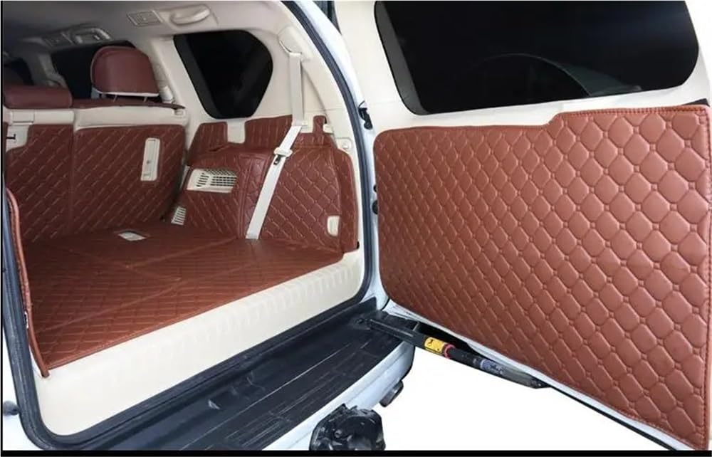 HZSMYXGS Kofferraumschutzmatte Kompatibel Mit Toyota Für Land Für Cruiser Für Prado 150 7 Sitze -2010 Cargo Liner Kofferraumteppiche Maßgeschneiderte Kofferraummatten Hintertürmatte(Brown) von HZSMYXGS