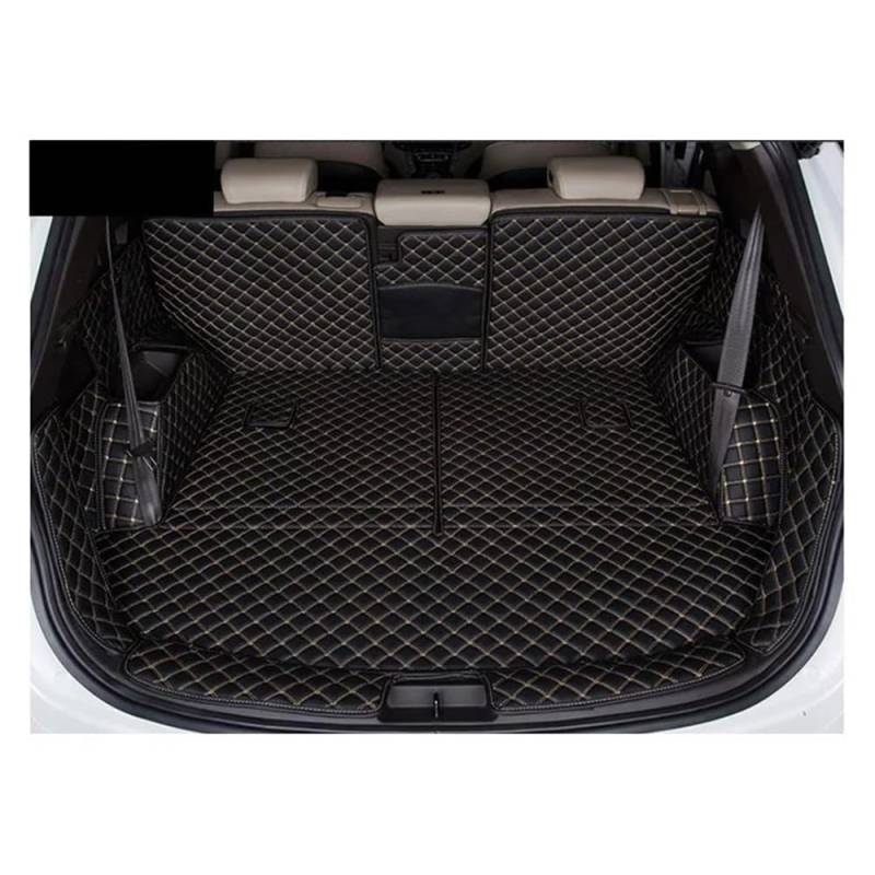 HZSMYXGS Kofferraumschutzmatte Kompatibel mit Hyundai für Santa Fe 7 Sitze 2013–2018 kompletter Satz Kofferraummatten Cargo-Liner Kofferraumteppiche(Black Beige) von HZSMYXGS