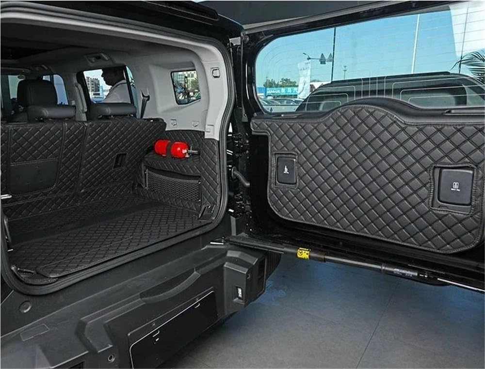 HZSMYXGS Kofferraumschutzmatte Kompatibel mit Jetour für T2 2024 2025 PU-Kofferraummatten vollständig umschlossen wasserdichte Einlage individueller Laderaumschutz(Full Black-Door) von HZSMYXGS