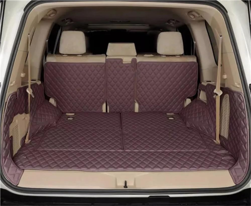 HZSMYXGS Kofferraumschutzmatte Kompatibel mit Lexus für LX 500d 7 Sitze 2022 2023 2024 Spezial-Kofferraummatten Cargo-Liner Boot Teppiche Abdeckung(Wine red) von HZSMYXGS