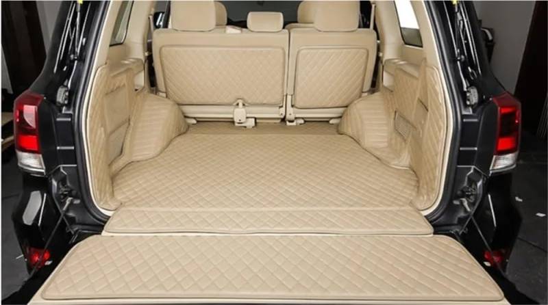 HZSMYXGS Kofferraumschutzmatte Kompatibel mit Lexus für LX 570 5 Sitze 2007-2021 Benutzerdefinierter kompletter Satz Kofferraummatten Cargo Liner Mat Boot Teppiche Abdeckung(Beige) von HZSMYXGS