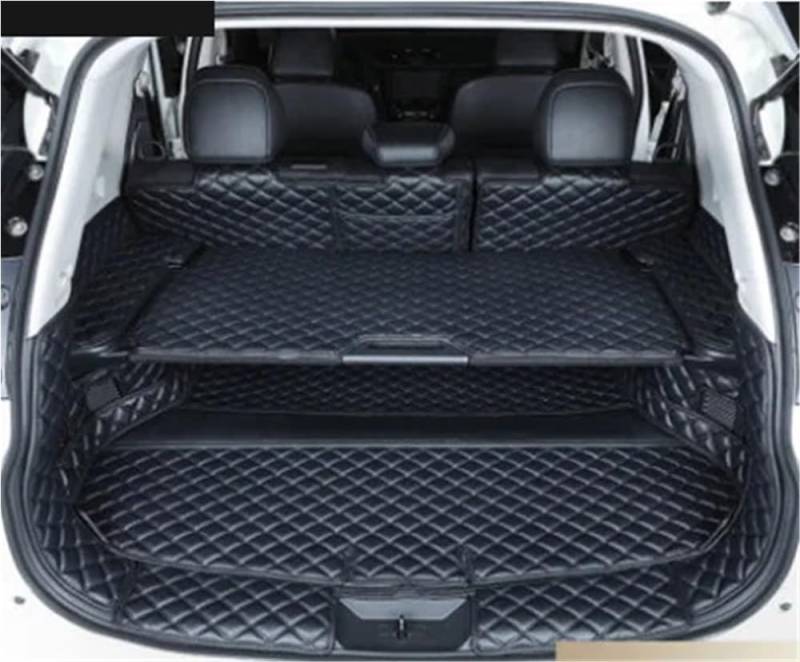 HZSMYXGS Kofferraumschutzmatte Kompatibel mit Nissan für X-Trail T32 7 Sitze 2014-2019 komplettes Set Kofferraummatten wasserdichte Kofferraumteppiche Cargo-Liner(Black C) von HZSMYXGS