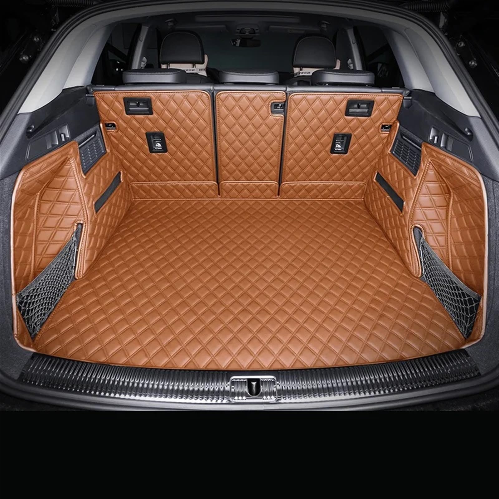 HZSMYXGS Kofferraumschutzmatte Kompatibel mit Q5 2018 2019 2020 2021 2022 Kofferraummatten Kofferraumteppiche Custom Cargo Liner Mat Schutzabdeckung Auto Accesorios(Brown) von HZSMYXGS