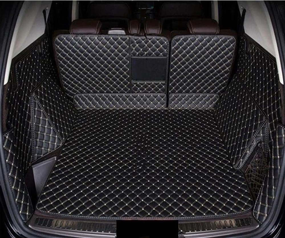 HZSMYXGS Kofferraumschutzmatte Kompatibel mit SQ5 2013 2014 2015 2016 2017, individuelle Kofferraummatten, Auto-Cargo-Liner-Pads, Kofferraum-Teppich-Schutzabdeckung(Full Cover Black Beige) von HZSMYXGS