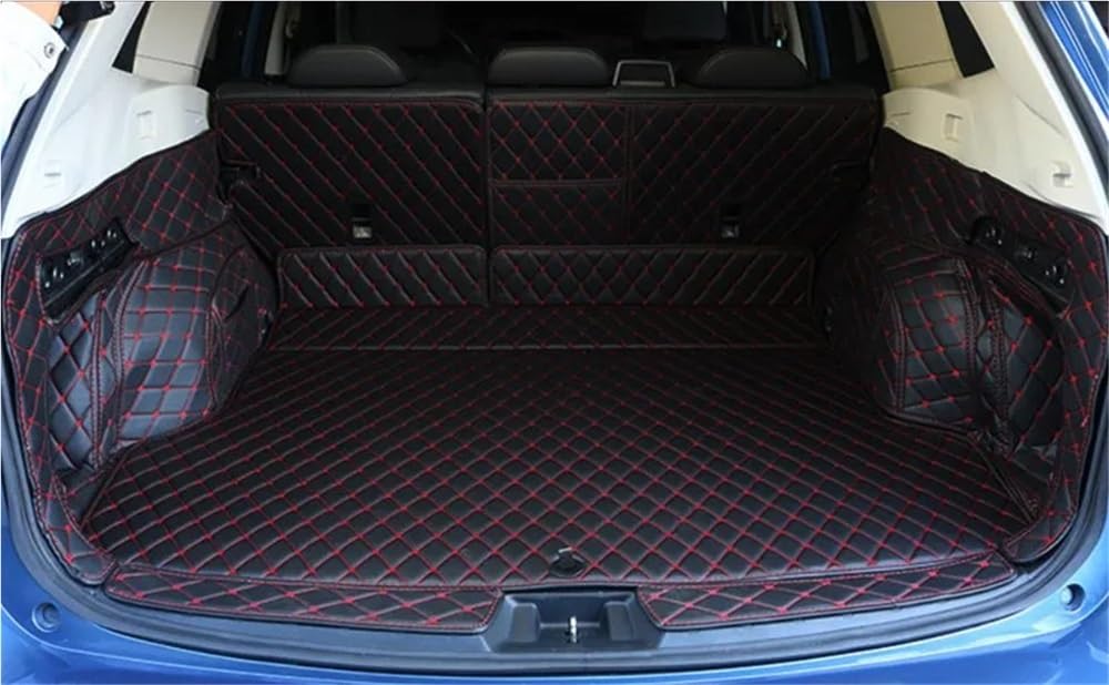 HZSMYXGS Kofferraumschutzmatte Kompatibel mit Subaru für Forester 2019 2020 2021 2022 2023 spezielle Kofferraummatten Cargo-Liner Kofferraumteppiche(Black red with subwoofer) von HZSMYXGS