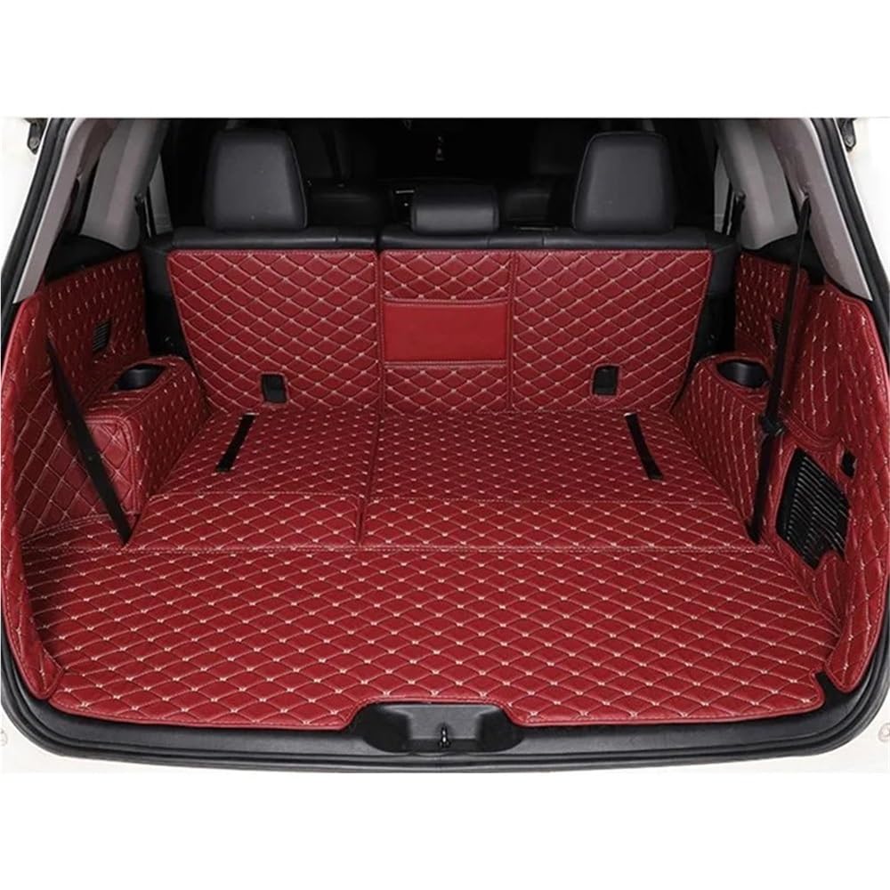 HZSMYXGS Kofferraumschutzmatte Kompatibel mit Toyota für Highlander für Hybrid 7 Sitze 2021 2022 Spezielle Kofferraummatten wasserdichte Kofferraumteppiche Cargo Liner(Red with subwoofer) von HZSMYXGS