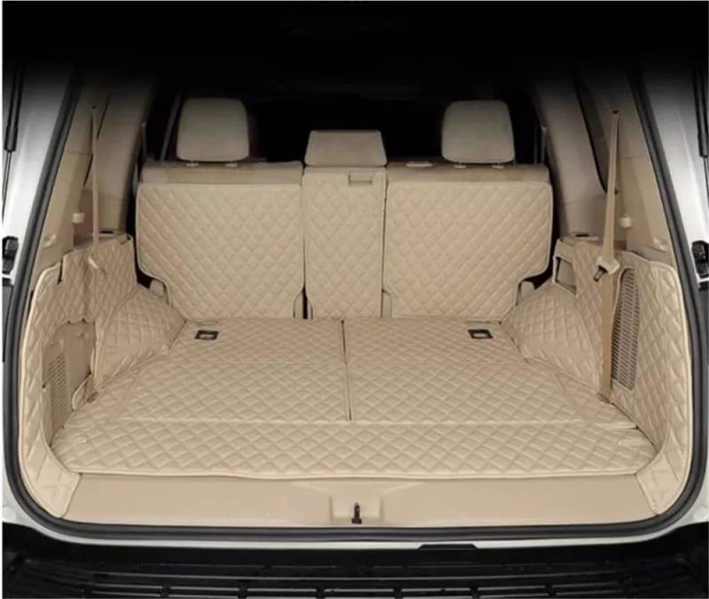 HZSMYXGS Kofferraumschutzmatte Kompatibel mit Toyota für Land für Cruiser 300 7 Sitze 2022 2023 2024 Spezielle Kofferraummatten Cargo-Liner Kofferraumteppiche Abdeckung(Beige) von HZSMYXGS