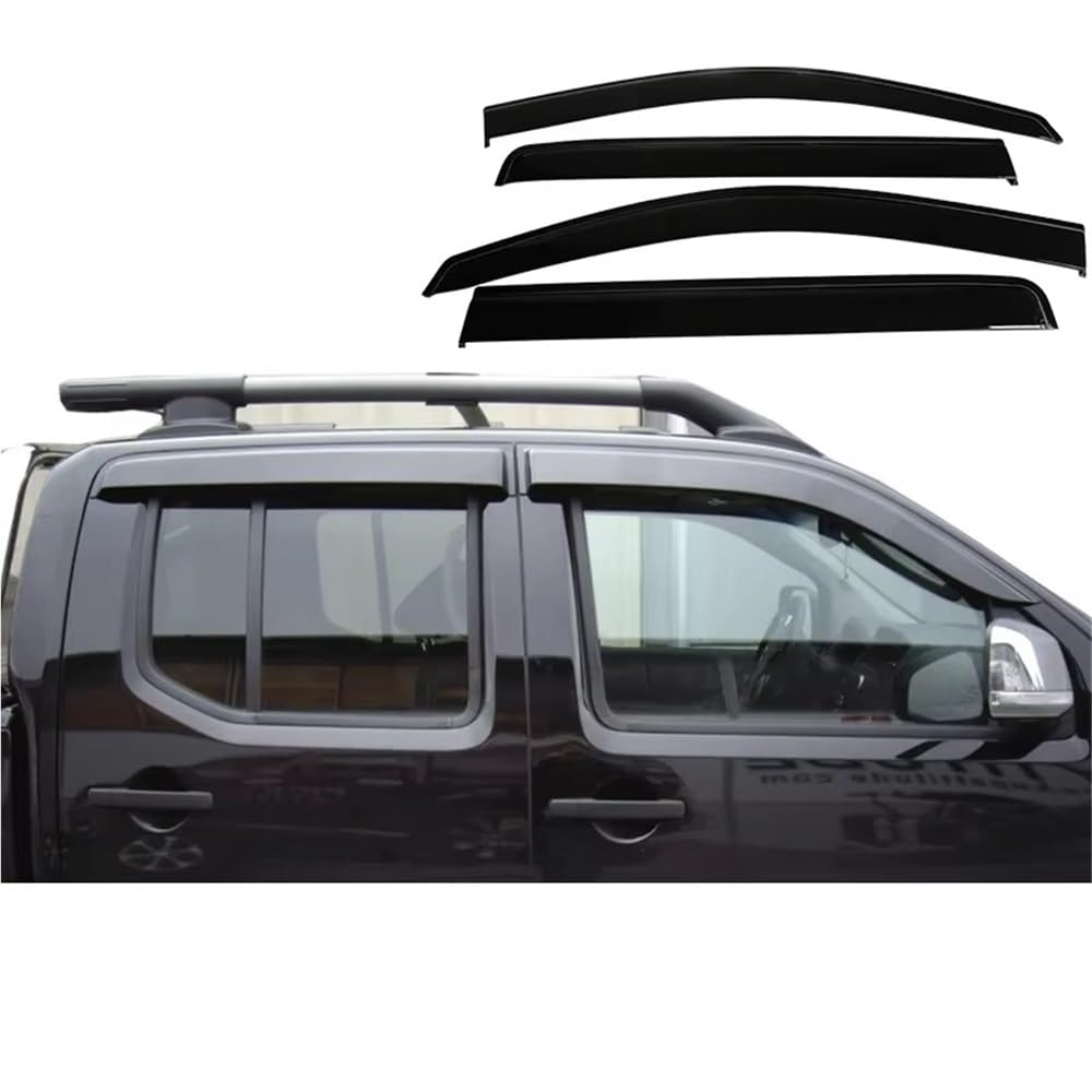 HZSMYXGS Kompatibel mit Nissan Für Navara D40 2005-2014 Seitenfenster-Windabweiser Wetterschutz Sonne Regen Visier Autofenster Windabweiser von HZSMYXGS