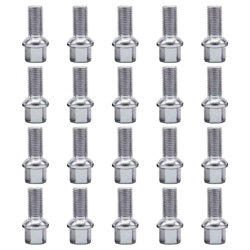 HZSMYXGS Radschrauben Kompatibel mit VW für Beetle 1998-2010 Auto-Radschrauben silberfarbene Stahlrad-Zubehörteile WHT002437 von HZSMYXGS