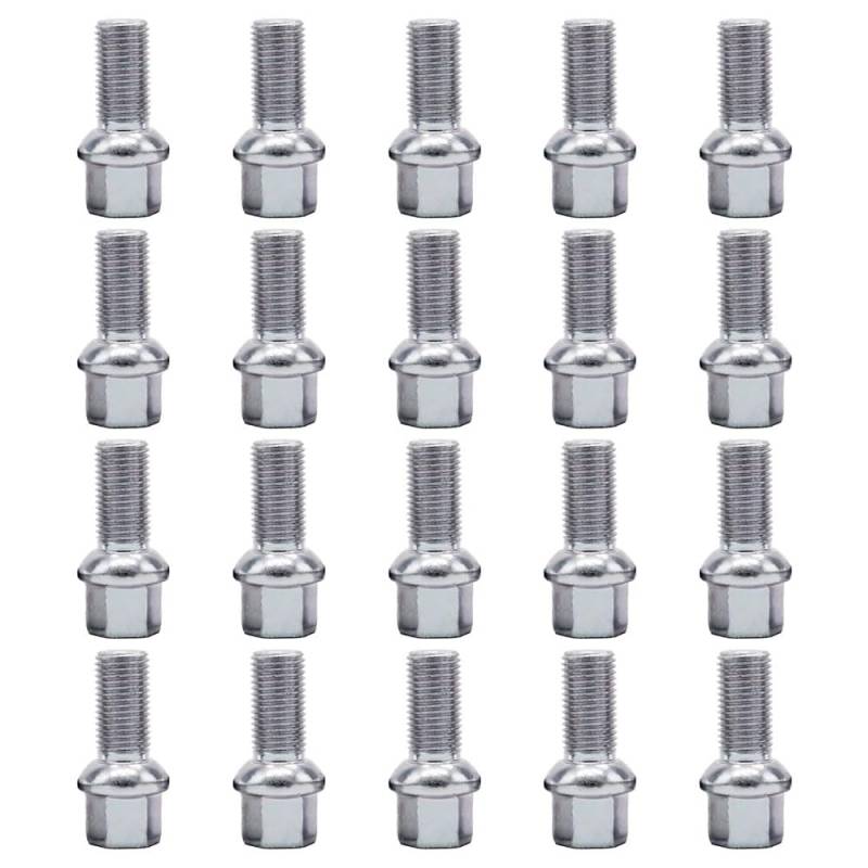HZSMYXGS Radschrauben Kompatibel mit VW für Beetle 1998-2010 Auto-Radschrauben silberfarbene Stahlrad-Zubehörteile WHT002437 von HZSMYXGS