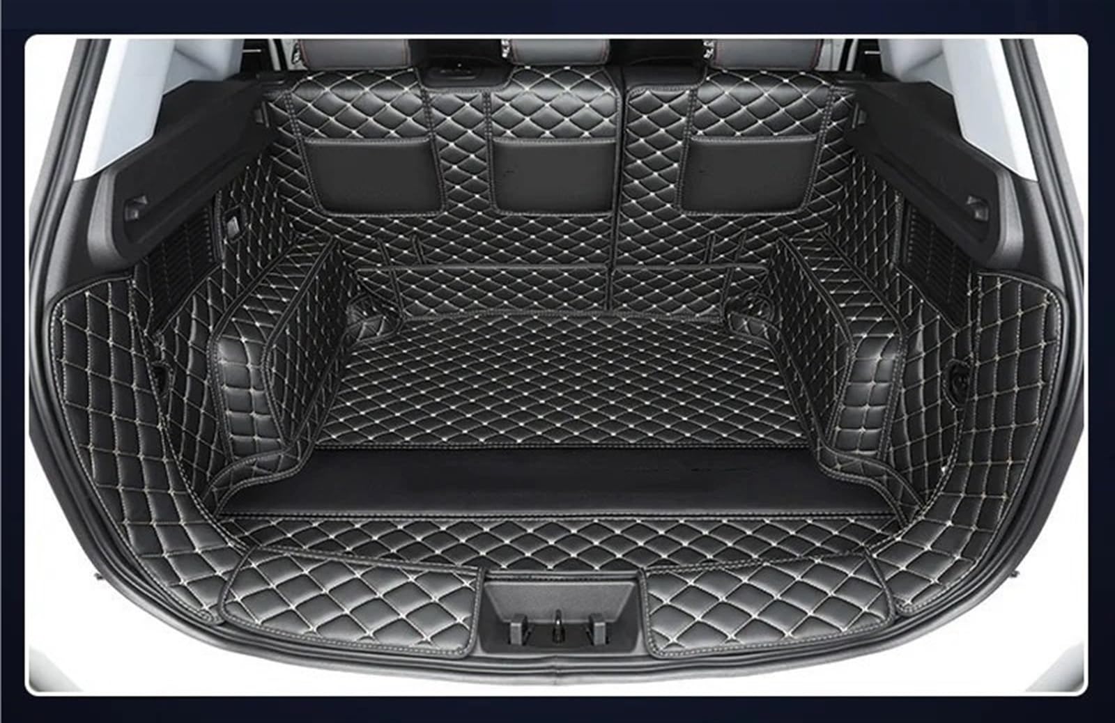 Kofferraumschutzmatte Kompatibel mit Chery für Tiggo 7 Pro 2020 2021 maßgeschneiderte Kofferraummatten, Laderaum-Teppichschutz, Liner-Zubehör, vollständig umschlossenes Styling(3,6 pcs) von HZSMYXGS