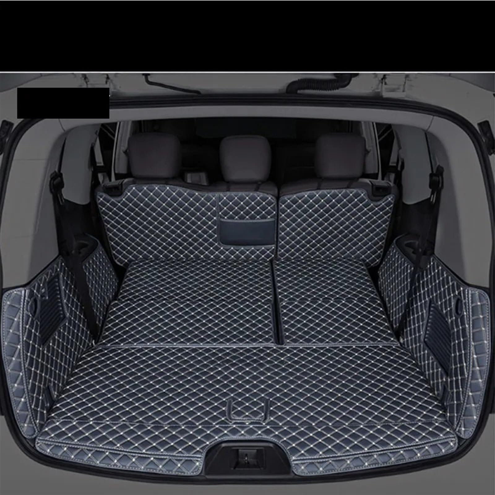 Kofferraumschutzmatte Kompatibel mit Nissan für Patrol Y62 2016 2017 2018 2019 2020, Kofferraummatte, vollständig umschlossene Laderaumauskleidung, Schutzpolster, Teppichabdeckung(1) von HZSMYXGS