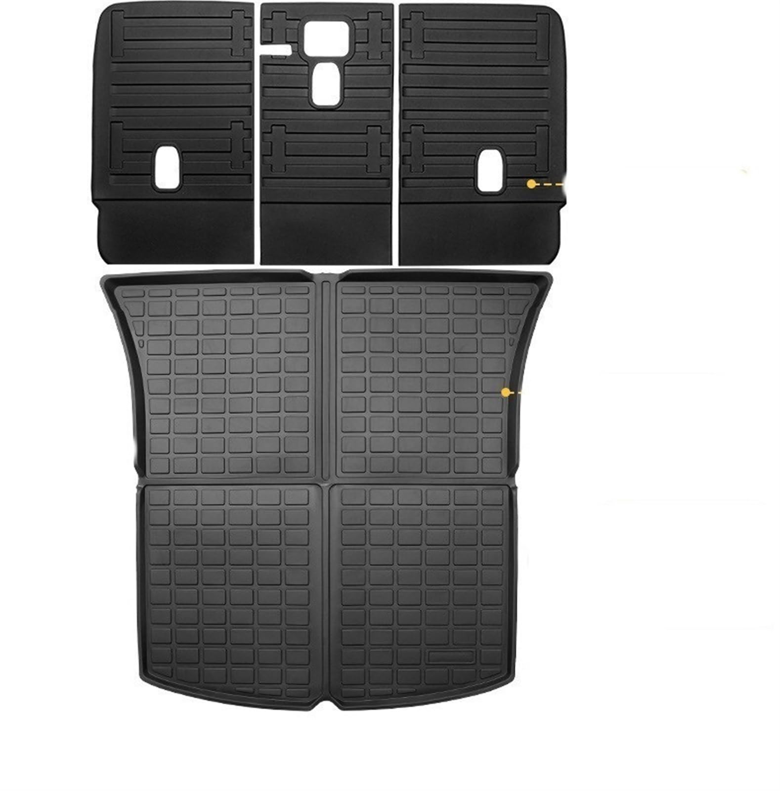 Kofferraumschutzmatte Kompatibel mit Tesla für Model Y 2022 Auto-Rücksitz-Rückenschutzmatten TPE-Sitzbezug und Kofferraummatten Fußpolster Kofferraum-Dekorationsmatte(A) von HZSMYXGS