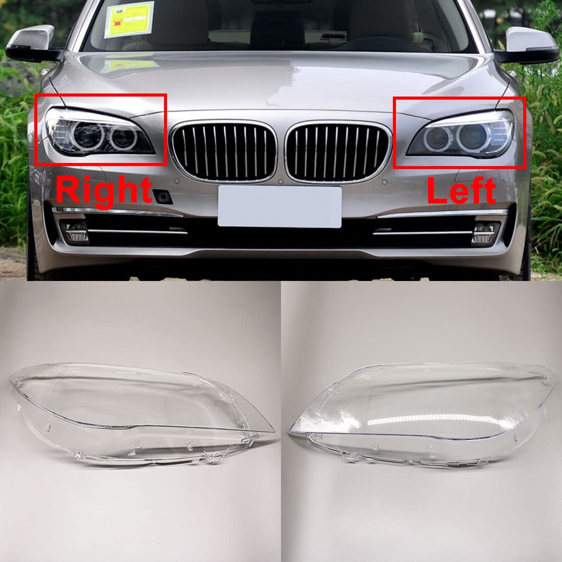 HZTWFC 2 Stück Scheinwerferabdeckung Scheinwerfer Transparente Linsenschale Für BMW 7er F02 F01 730 735 740 745 2009 2010 2011 2012 2013 2014 2015 von HZTWFC