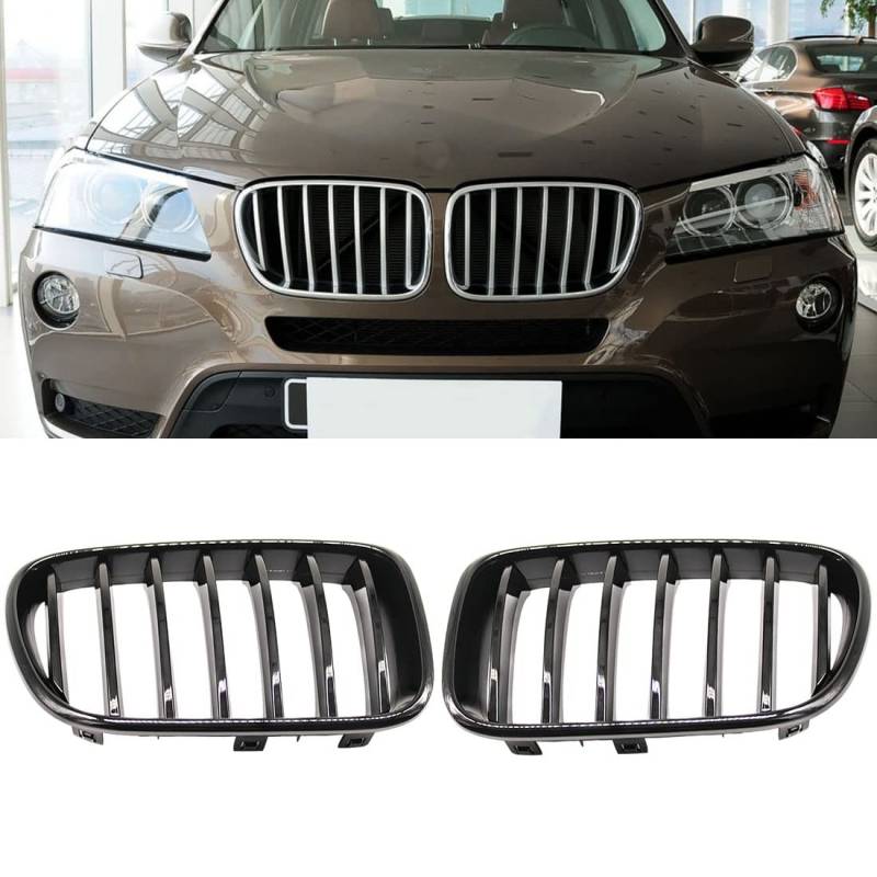 HZTWFC ABS glänzend schwarz Single Slat Sport Nierengitter Zubehör Styling Ersatz Racing Frontstoßstange für BMW F25 X3 2011 2012 2013 von HZTWFC