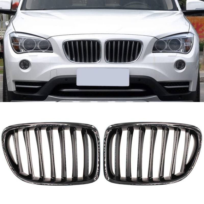 HZTWFC Vorderseite schwarz glänzend Einlamellen Nieren Sportgrills Haubengitter für BMW E84 X1 2010 2011 2012 2013 2014 2015 von HZTWFC