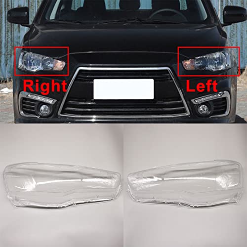 HZYCKJ Ein Paar Auto Frontscheinwerfer Abdeckung Für Mitsubishi Lancer Ex 2010-2016 Auto Scheinwerfer Lampenschirm Lampenabdeckung Scheinwerfer Licht Glas Linsenschale von HZYCKJ