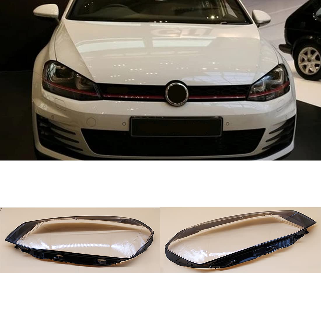 HZYCKJ Ein Paar Frontscheinwerfer Abdeckung Lampe Scheinwerferabdeckung Shell Maske Lampenschirm Objektiv Glas Für Volkswagen VW Golf 7 MK7 GTI 2014 2015 2016 2017 von HZYCKJ