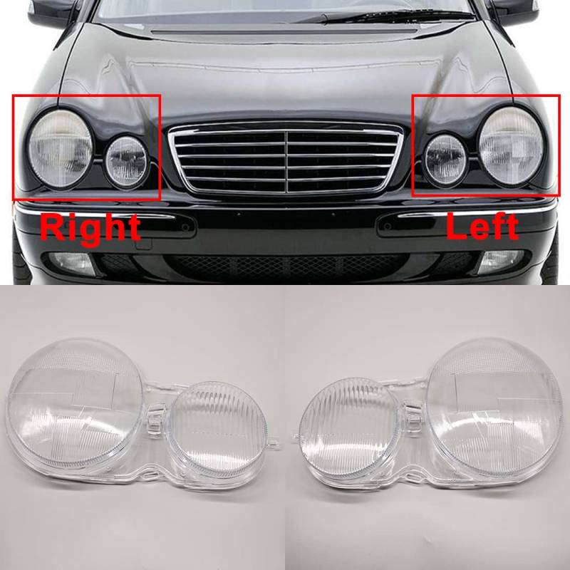 HZYCKJ Ein Paar Scheinwerferabdeckung Transparente Shell Scheinwerfer Shell Lampenschirm Glaslinse Für 1995-2003 Mercedes-Benz W210 E200 E240 E260 E280 von HZYCKJ