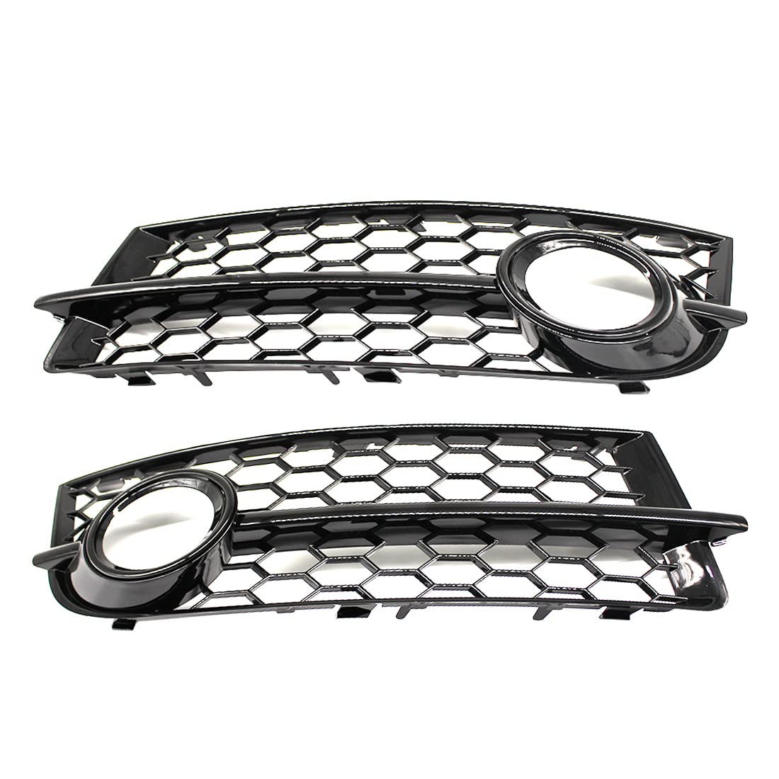 HZYCKJ Front Kühlergrille für Audi TT 8J 2006-2014 Nebelscheinwerfer Grill Lampenabdeckung Trim Honeycomb Hex 8J080768201C 8J080768101C Ein Paar Autogrills Glänzend Schwarzer Kühlergrill von HZYCKJ