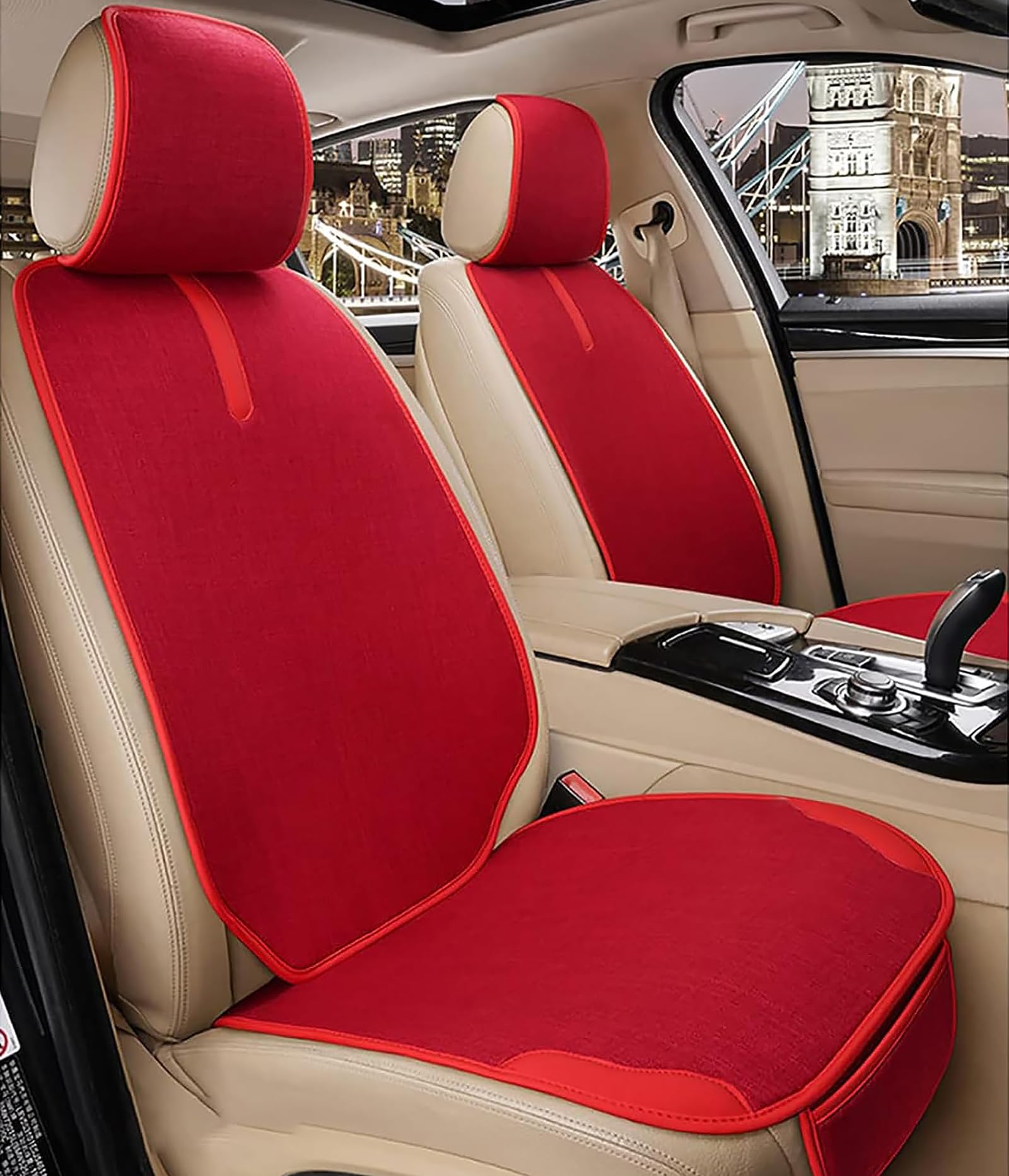 Auto Sitzkissen für Ford Focus Classic Sedan 2012 2013 2014, Autositzkissenbezug Sitzbezüge Sitzauflage Sitzschoner Atmungsaktive Schutzmatte, Anti-Rutsch Komfortabel(Red) von HZYDMEA