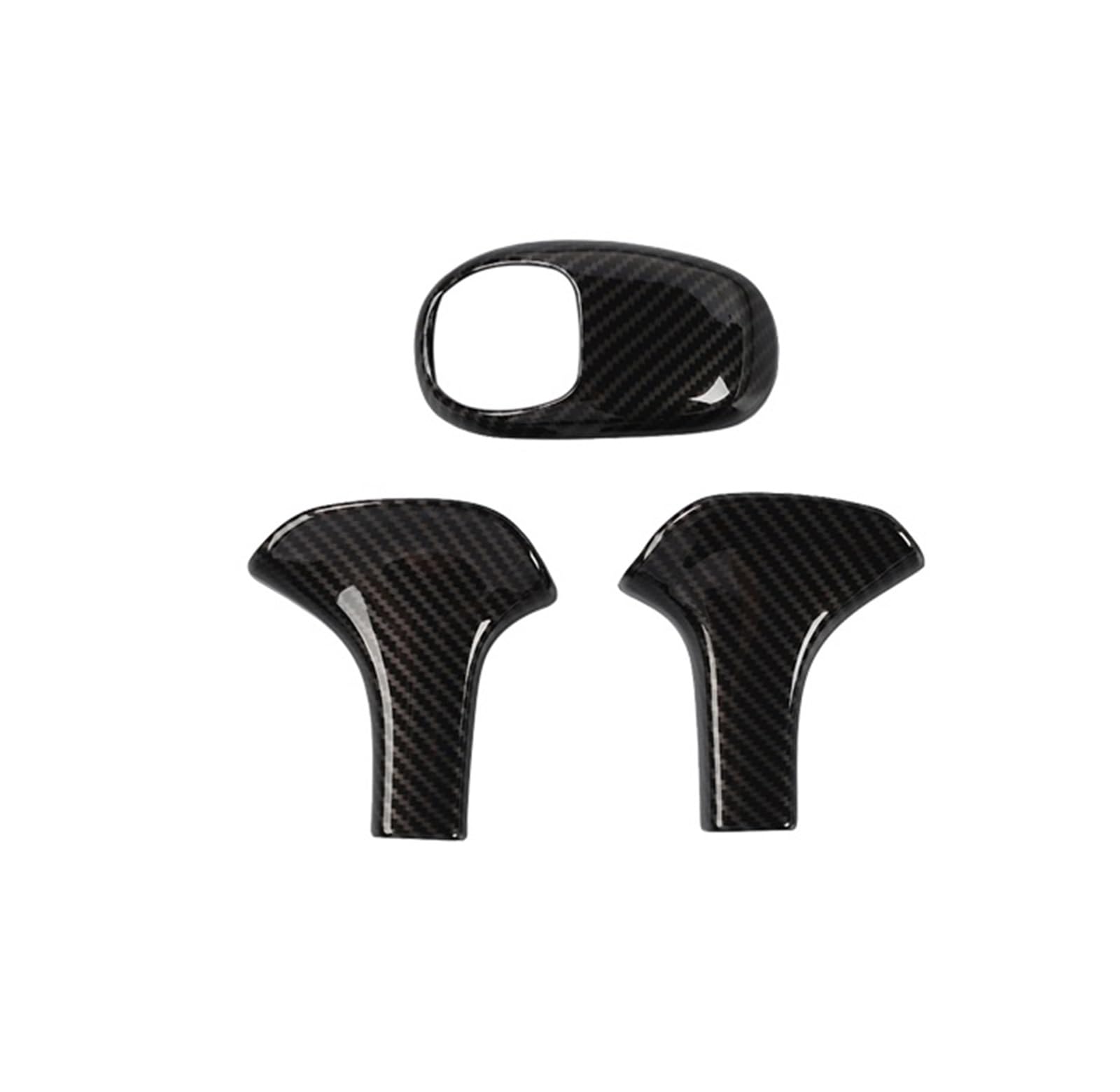 Auto-Schaltknauf-Schalthebel Auto Griff Getriebe Kopf Hebel Dekoration Schaltknauf Abdeckung Aufkleber Innen Zubehör Für Grand Cherokee 2014 2015(Black 3pcs) von HZZST