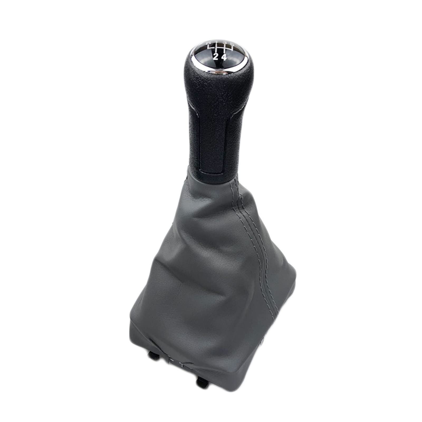 Auto-Schaltknauf-Schalthebel Für 9N 9N2 GTI 2002 2003 2004 2005 2006 2007 2008 2009 2010 Auto Styling 5/6 Gang Schaltknauf Gamasche Lederstiefel(Black Gray,5-Gang) von HZZST