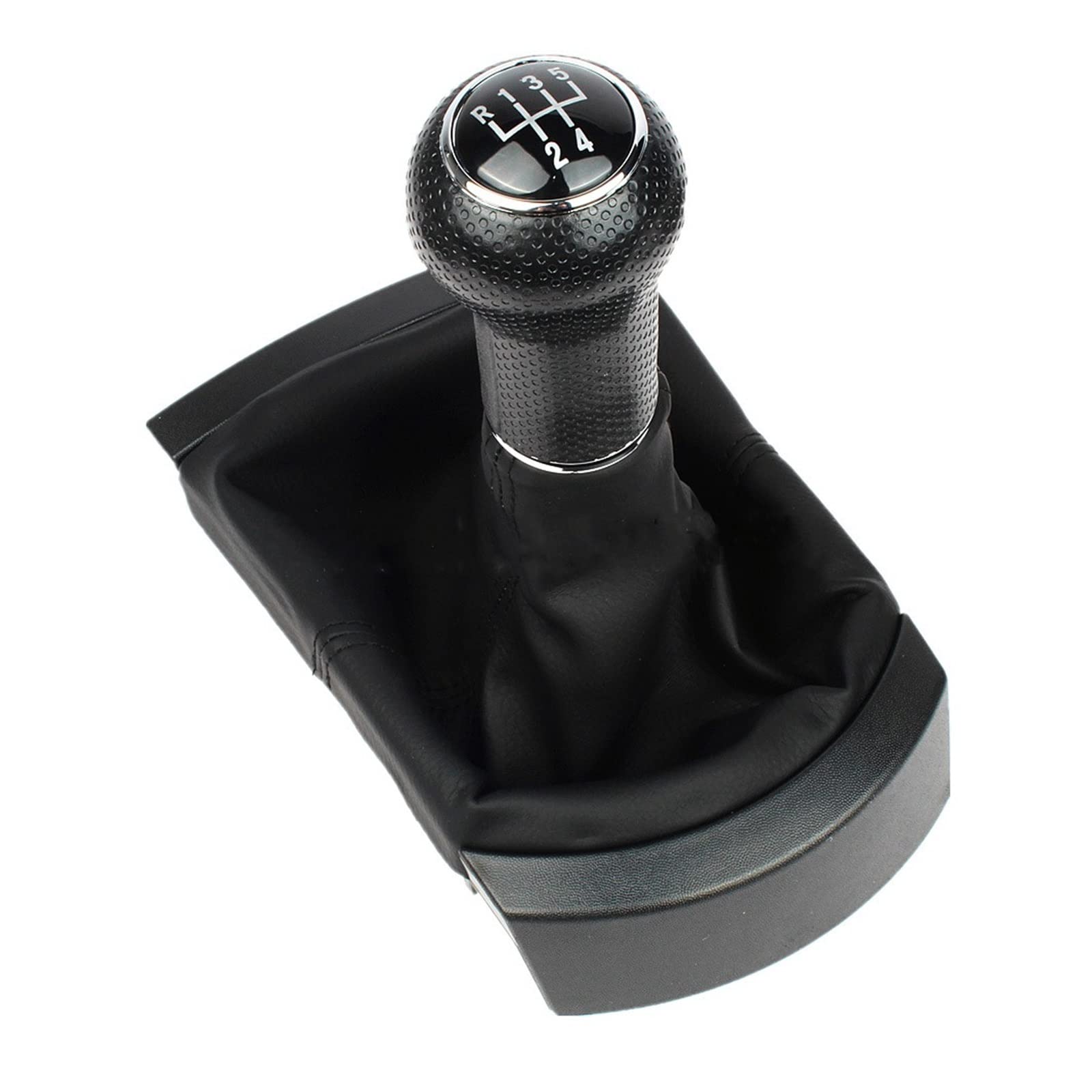 Auto-Schaltknauf-Schalthebel Für Seat Cordoba Vario 2003 2004 2005 2006 2007 2008 2009 Auto-Styling 5/6-Gang-Schaltknauf Mit PU-Lederstiefel(Schwarz,5-Gang) von HZZST