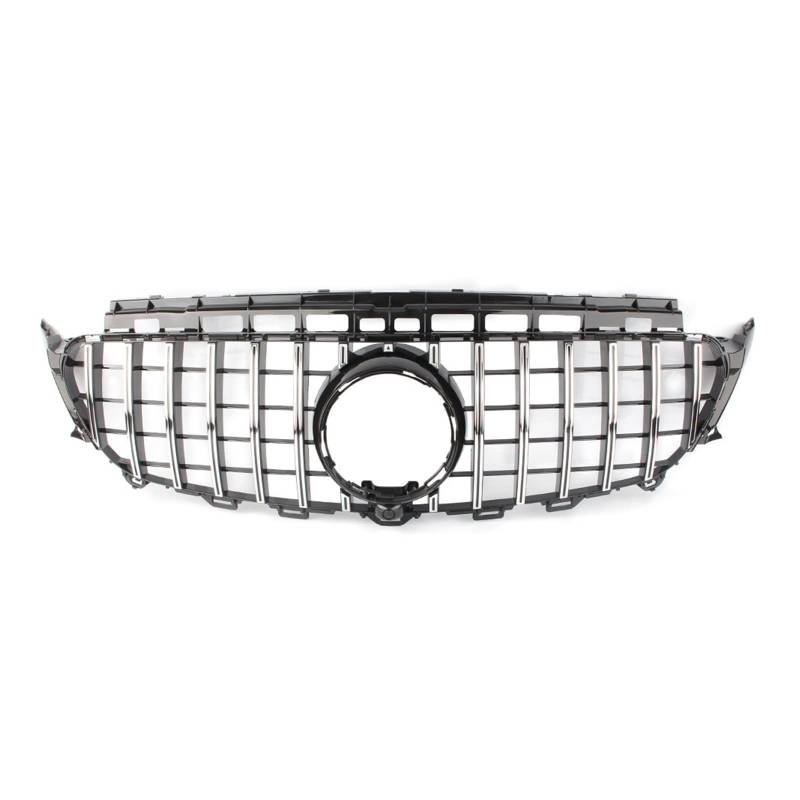 HZZST Kühlergrille Frontstoßstangengrill ABS-Kühlergrill Vorne Oben Für E-Klasse E200 E250 E43 W213 GT GT-R Panamericana 2016 2017 2018, Silberfarben von HZZST