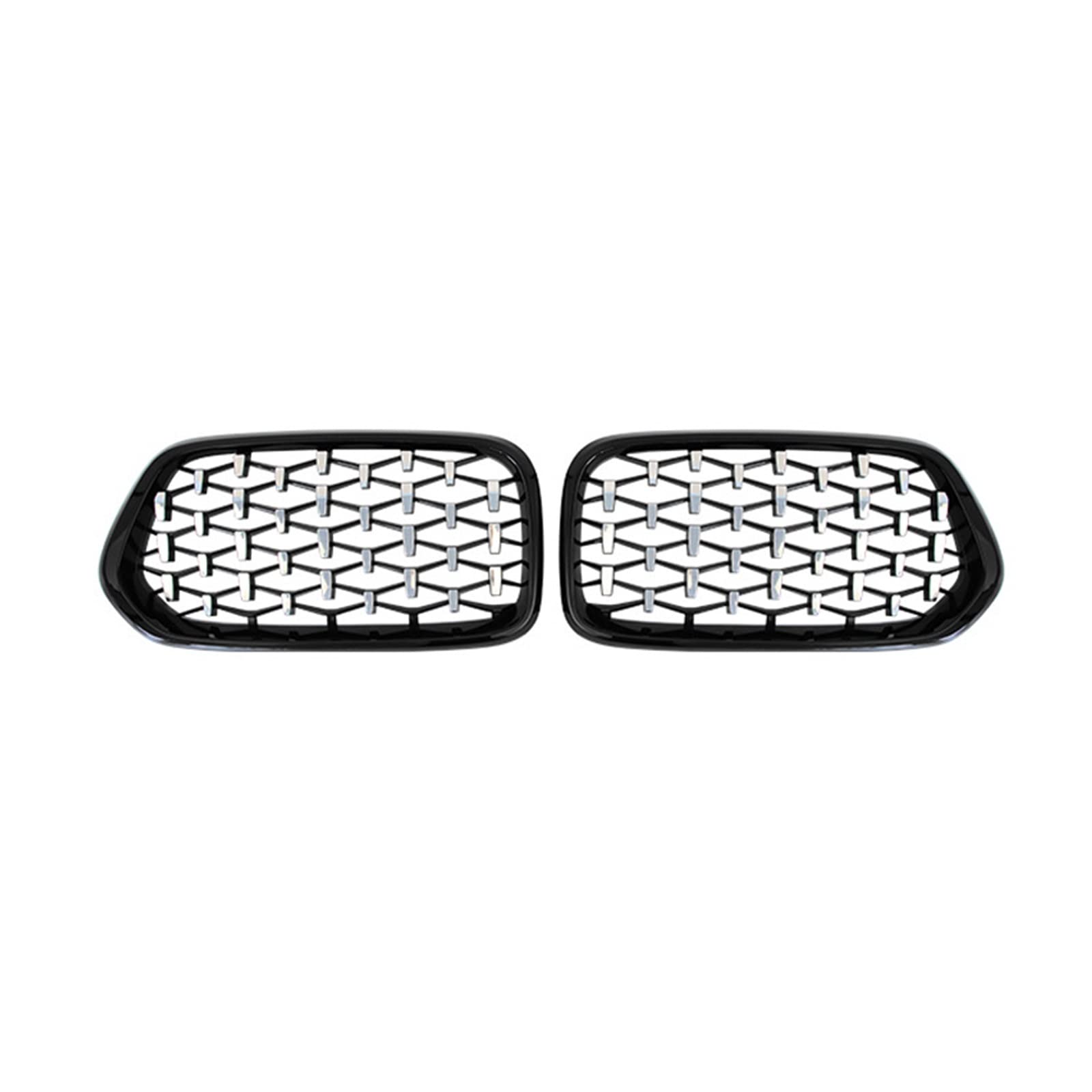 HZZST Kühlergrille Frontstoßstangengrill Auto Front Stoßstange Nieren Grille Racing Gitter Trim Für X2 F39 2018-2022 Auto Zubehör(Black+Silver) von HZZST