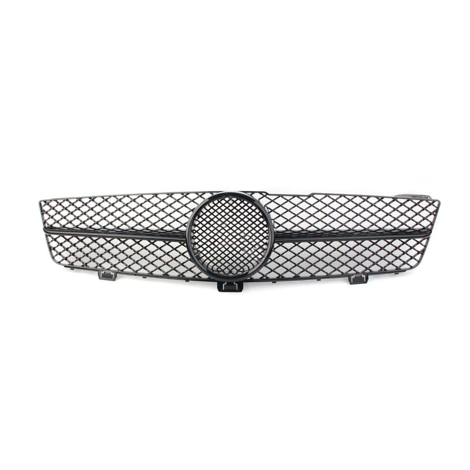 HZZST Kühlergrille Frontstoßstangengrill Auto-Frontgrill, Oberer Kühlergrill Für CLS W219 2008 2009 2010, Glas, Glänzendes Schwarz, ABS von HZZST