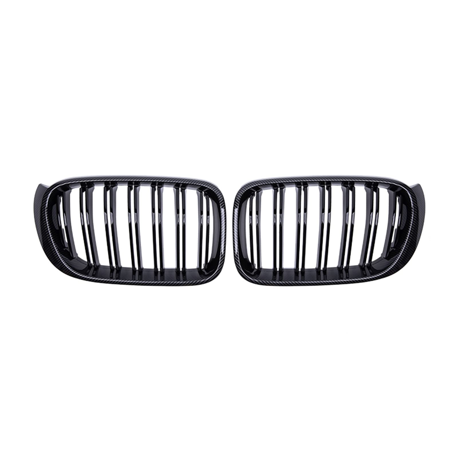 HZZST Kühlergrille Frontstoßstangengrill Auto Frontstoßstange Kindey Grille Gitter Racing Grill Doppellatte Für X3 X4 F25 F26 2014-2017 ABS Zubehör(Kohlefaser) von HZZST