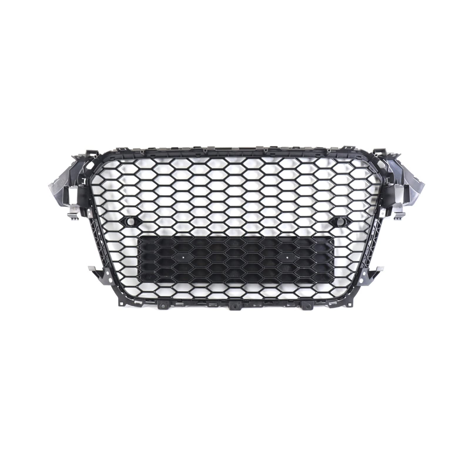 HZZST Kühlergrille Frontstoßstangengrill Für A4 2013–2016 Frontstoßstangen-Mittelgrill, Glänzendes Schwarz, Fahrendes Autoteil, Wabenstruktur von HZZST