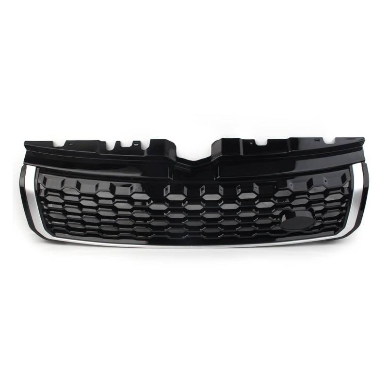 HZZST Kühlergrille Frontstoßstangengrill Für Evoque 2010–2018, Auto-Frontgrill, Oberer Grill, Schwarz + Silber von HZZST