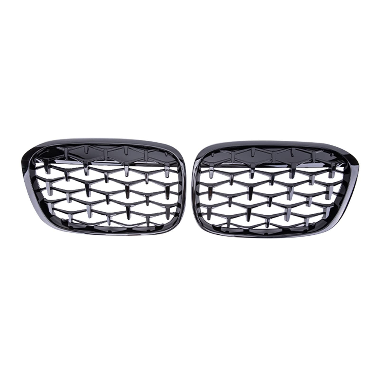 HZZST Kühlergrille Frontstoßstangengrill Für X1 F48 F49 16-19 Auto Diamond Front Nierengrill Racing Grill Grills Zubehör(Schwarz) von HZZST