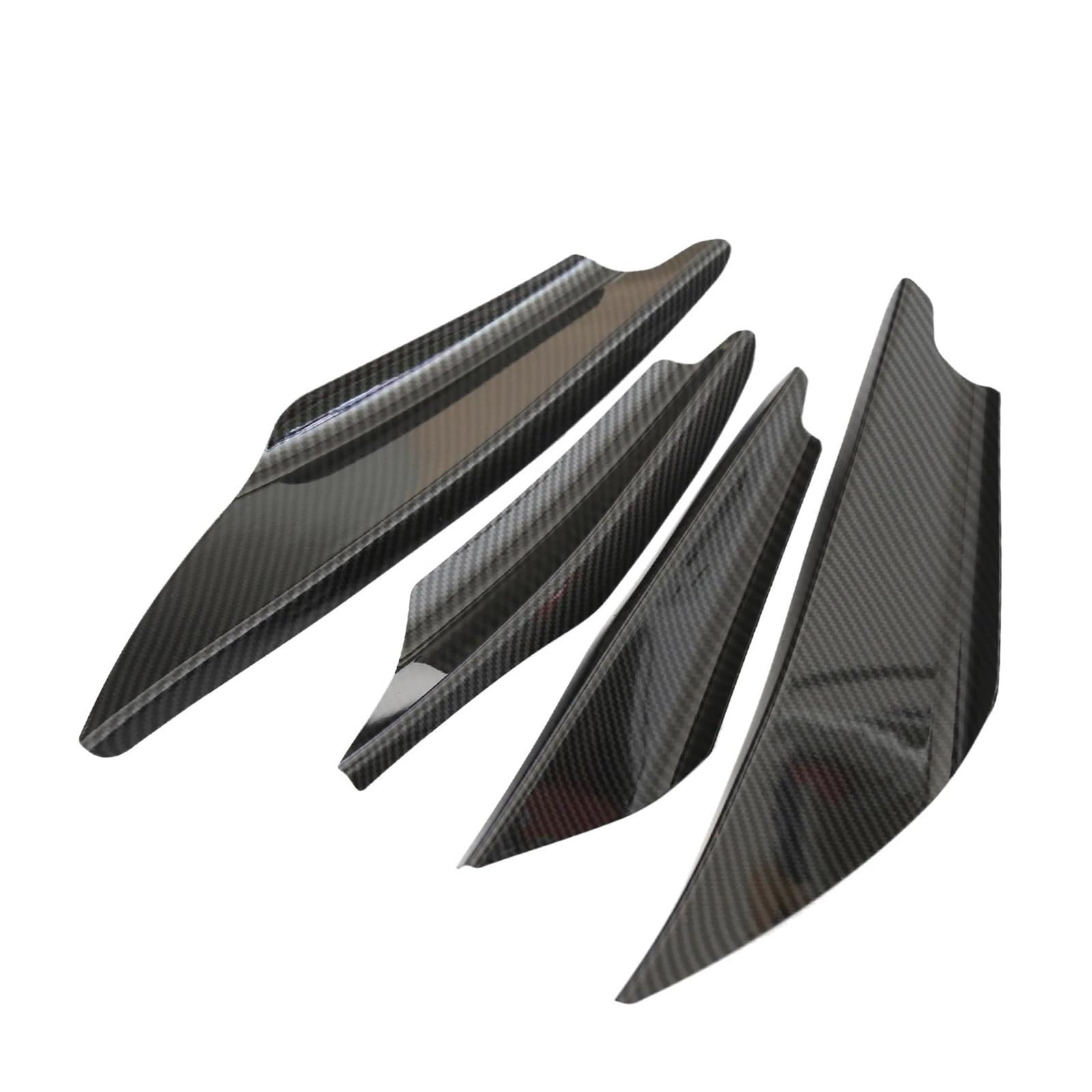 HZZST Kühlergrille Frontstoßstangengrill Universal Auto Front Stoßstangen Spoiler Set Scratch Streifen Auto Front Stoßstange Körper Lip Canards Splitter Trim Kits 4 Stücke(Carbon Color) von HZZST