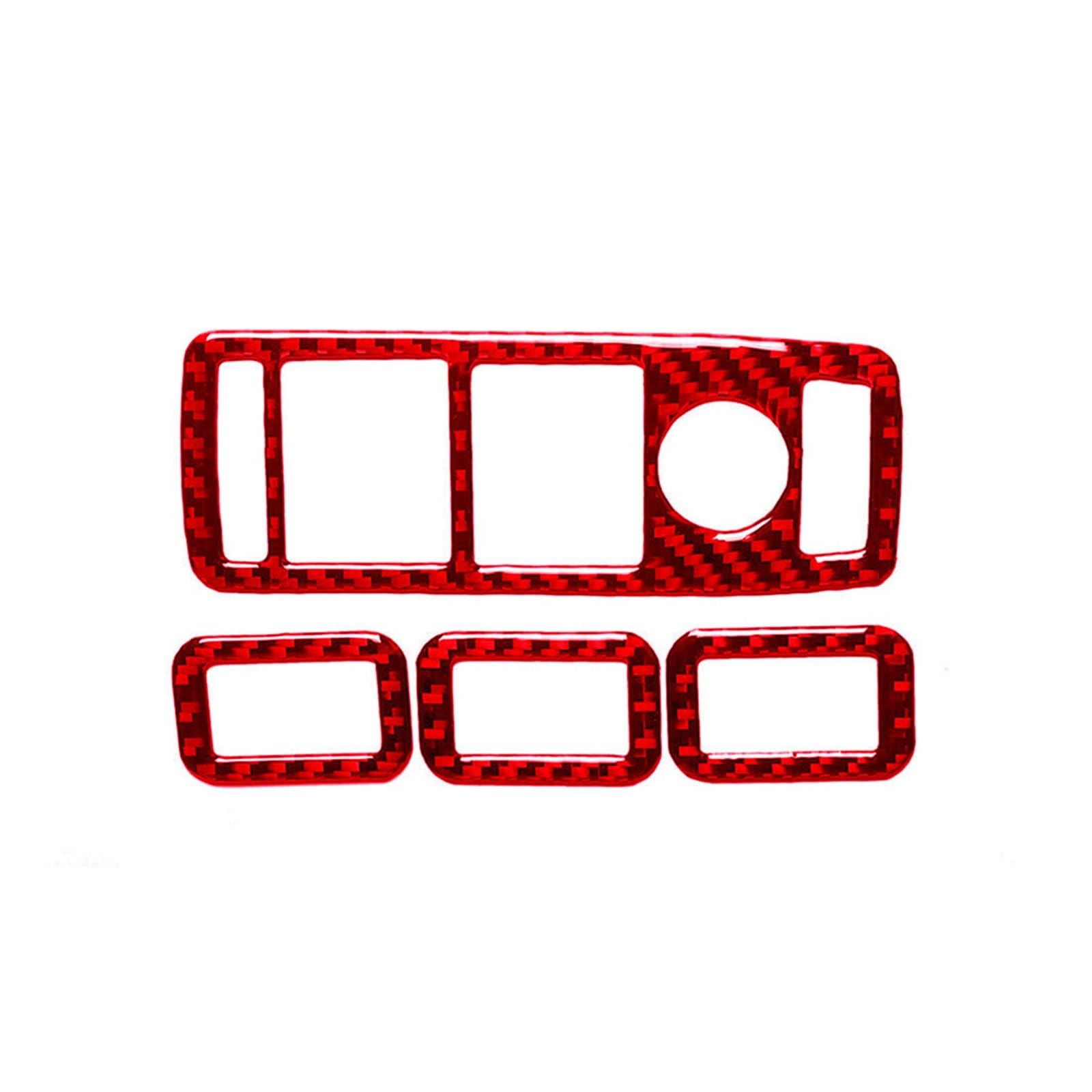 Innenleisten 4 Stücke Red Carbon Fiber Fensterheber Schalter Panel Trim Für - Modell X 2014-2019 von HZZST