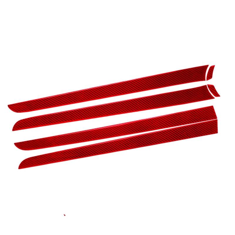 Innenleisten 6pcs Kohlefaser -Innen -Tür -Panel -Aufkleber -Abdeckungsverkleidung Für A4 S4 Rot von HZZST