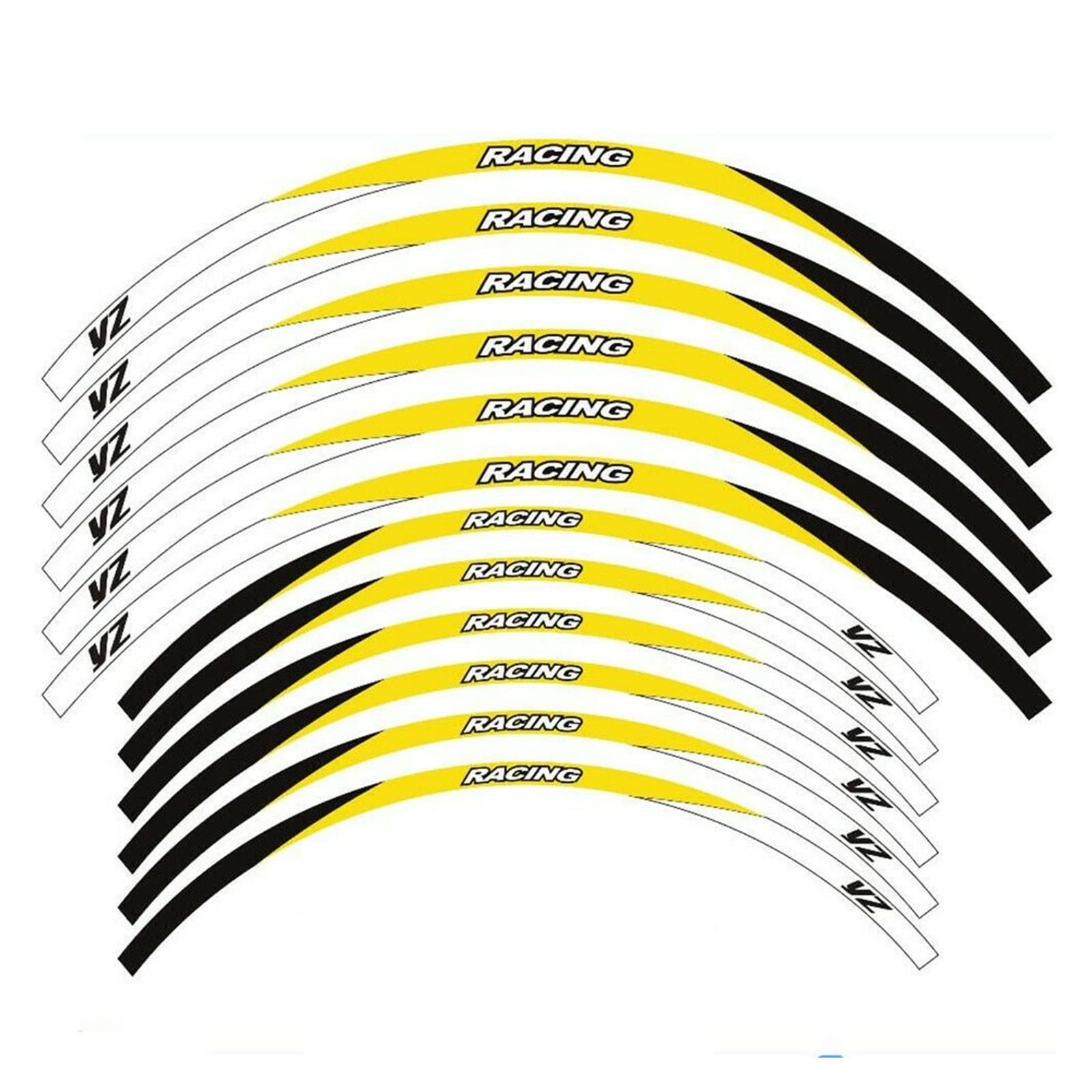 Motorrad-Radaufkleber 12 PS Motorradfelge Streifen Klebeband Aufkleber 21''19''18'' Für YZ 125 125X 250 250X 250F 250FX 450F 450FX(G) von HZZST