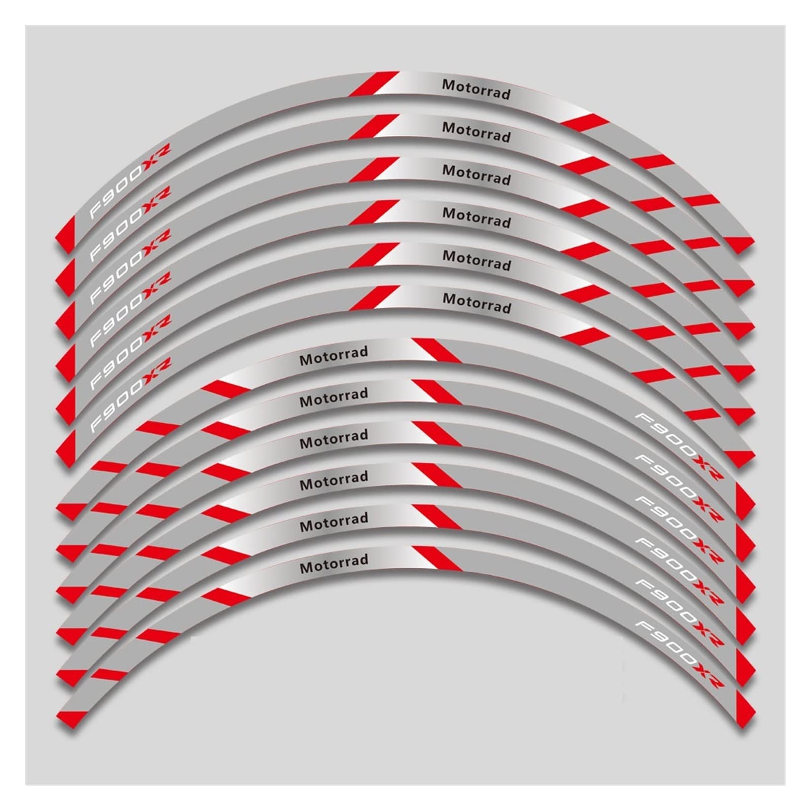 Motorrad-Radaufkleber 12 Stück Motorrad Aufkleber Innenrad Für F900 XR Reflektierend Wasserdicht(M) von HZZST