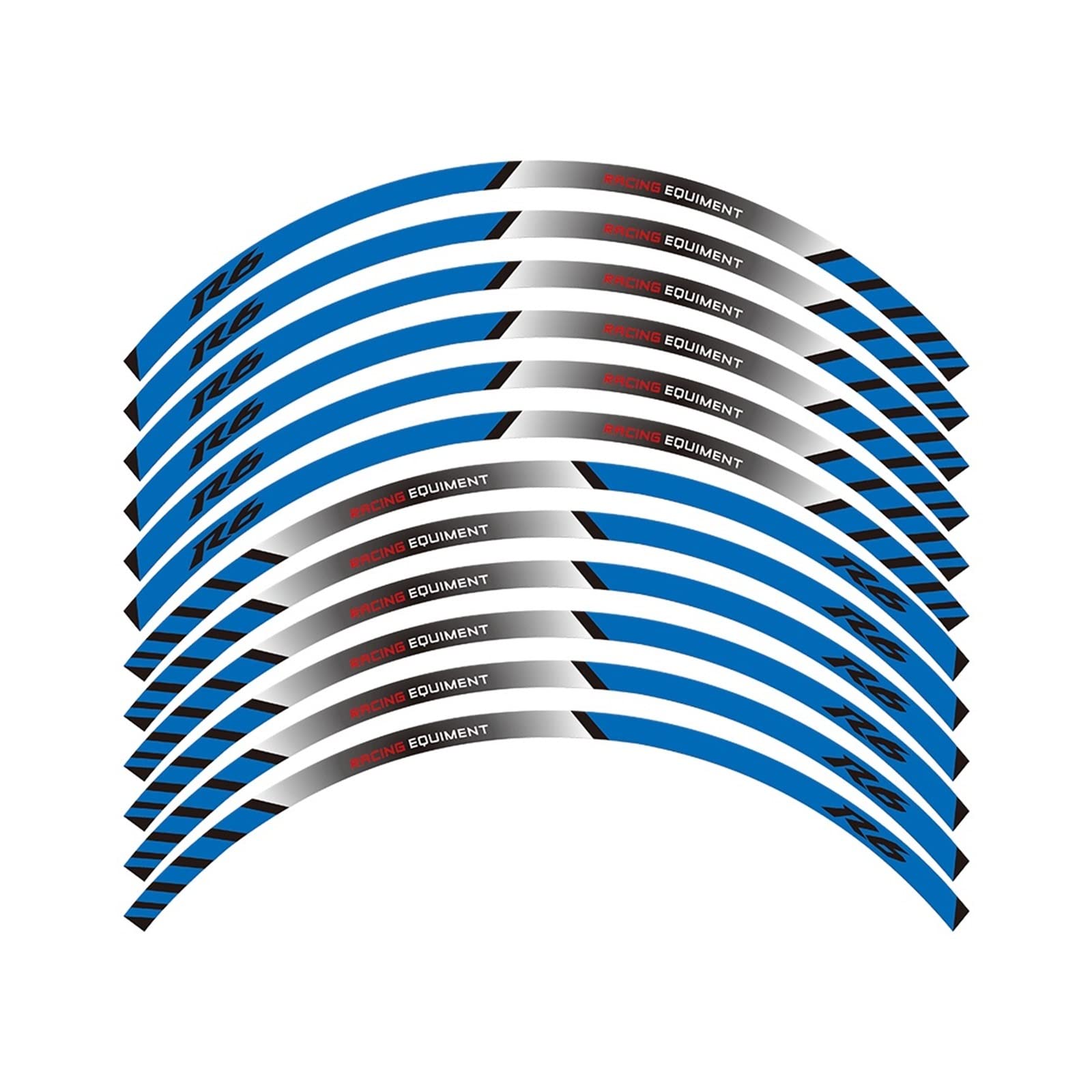 Motorrad-Radaufkleber 12 X Dicker Kanten-Außenrand-Aufkleber, Streifen, Radaufkleber Für YZF R6 YZF1000 YZF-R6(B) von HZZST